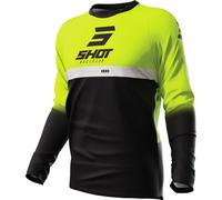 Shot Devo Reflex Maillot de Motocross, negro/amarillo neón, Talla L