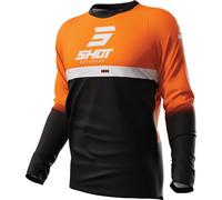 Shot Devo Reflex Maillot de Motocross, negro-naranja, tamaño S para Hombres