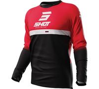 Shot Devo Reflex Maillot de Motocross, negro/rojo, Talla L
