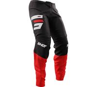 Shot Devo Reflex Pantalones de motocross, negro-rojo, tamaño 28 para Hombres