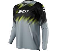 Shot Devo Versus Maillot de Motocross, negro/gris/amarillo, Talla S