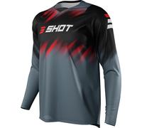 Shot Devo Versus Maillot de Motocross, negro/gris/rojo, Talla S