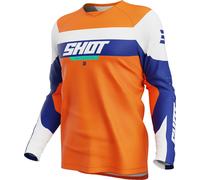 Shot Draw League Maillot de motocross para niños, Naranja/blanco/azul, Talla 8/9