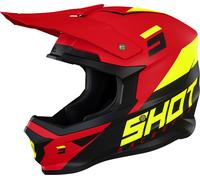 Shot Furious Chase Casco de Motocross, rojo-amarillo, tamaño S para Hombres