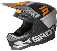 Shot Furious Draw Casco de Motocross, gris-naranja, tamaño 2XL para Hombres