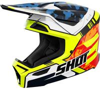 Shot Furious Flash Mips Casco de motocross juvenil, Azul/Neón Amarillo, Talla Y/L (53/54)