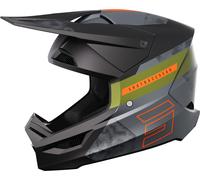 Shot Furious Patrol Casco de motocross, negro-verde-naranja, tamaño S para Hombres