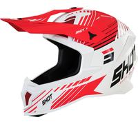 Shot Lite Fury Casco de Motocross, blanco-rojo, tamaño XS para Hombres