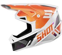 Shot Lite Ultra Casco de motocross, blanco-naranja, tamaño XL para Hombres