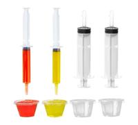 Shot Maker,Jeringas para Shots,Jeringas de gelatina de Halloween de 60 ml con tapa con punta | Jeringa de chupito 4X, recuerdo de fiesta de Halloween multifuncional con 4 tazas para Acción