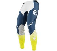 Shot Aerolite Husqvarna Limited Edition 2025 Pantalones de motocross, blanco-azul-amarillo, tamaño 38 para Hombres