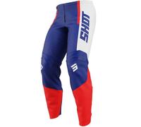 Shot Draw League Pantalones de motocross para niños, blanco-rojo-azul, tamaño 8/9