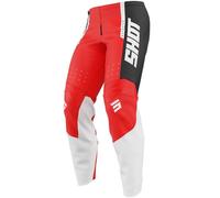 Shot Draw League Pantalones de motocross para niños, negro-blanco-rojo, tamaño 11 - 12 12 - 14 12/14 12 años 13 años