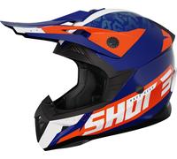 Shot Pulse Airfit Casco de motocross, azul-naranja, tamaño L para Hombres