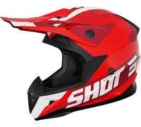 Shot Pulse Airfit Casco de motocross, blanco-rojo, tamaño XL para Hombres