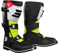 Shot Race 2 Botas de Motocross, Negro/Blanco/Amarillo, Talla 40