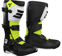 Shot Race 4 Botas de Motocross, negro-blanco-amarillo, tamaño 48 para Hombres