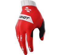 Shot Race Guantes de motocross, blanco-rojo, tamaño 4XL para Hombres