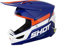 Shot Race Iron Casco de motocross, Azul/Naranja, Talla S (55/56)