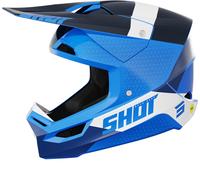 Shot Race Ridge Casco de motocross, negro-blanco-azul, tamaño L para Hombres