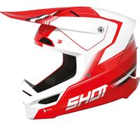 Shot Race Tracer Casco de motocross, blanco-rojo, tamaño XL para Hombres