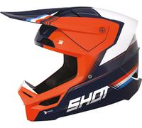 Shot Race Tracer Casco de motocross, negro-blanco-naranja, tamaño 2XL para Hombres