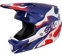 Shot Speed Beast Casco de motocross, blanco-rojo-azul, tamaño S para Hombres