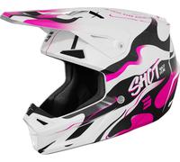 Shot Speed Beast Casco de motocross, blanco-rosa, tamaño L para Hombres