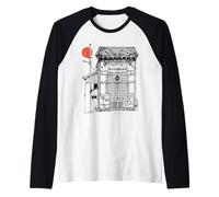 Shotokan Karate Dojo Tokio Japón Ilustración Camiseta Manga Raglan