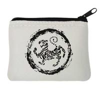 Shotokan - Monedero de neopreno para karate, artes marciales, gráfico, tigre, 10 x 11 cm, color blanco, White, Talla única