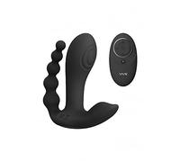 SHOTS Kata - Pulse Wave & Vibrating Double Penetration Vibrator - Black