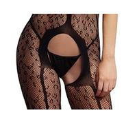Shots - Le Désir Crotchless Leopard Bodystocking - Negro 150 ml