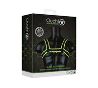 Shots Ouch Chest Bulldog Harness - Glow in The Dark S/M