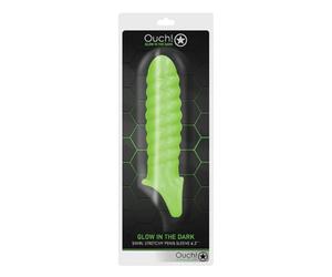 Shots Ouch Swirl Stretchy Penis Sleeve - Glow in The Dark