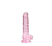 REALROCK - dildo realista traslúcido - rosa (17cm)