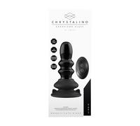 SHOTS Ribbly - Glass Vibrator - With Suction Cup and Remote - Rechargeable - 10 Speed - Black