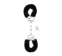 Shots Toys SHT255BLK Esposas de piel para adultos - Piel suave y aterciopelada y metal - Juego de bondage BDSM - Negro - Botón de liberación rápida y llaves