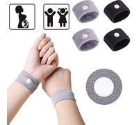 SHOUJIK Antimareo Niños Pulsera Mareo Anti Náusea de Alivio de la Enfermedad muñequeras Ajustable contra par de Muñequera para aliviar náuseas y mareosgrey