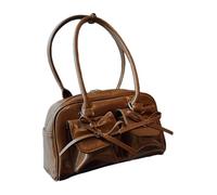 Shoulder Bag - Bow Knot Purse Design, Hobo Satchel Organizer with Top Handle, Casual Fashion Bag for Shopping Travel Date Outings Female Stylish Accessory Everyday Carry Application, Rubia, Se référer