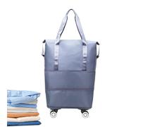 Shoulder Bag with Wheels - Rolling Handbag Under-Seat Luggage, Compact Overnight Garment Carrier | Travel Organizer for Gym, Shopping, Weekend Getaways, Holiday Trips, and Excavation Work, azul