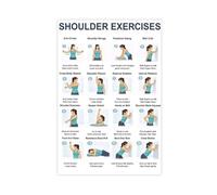 Shoulder Neck Arm Exercises Poster Upper Body Mobility and Posture Workout Chart Canvas Wall Art for Home Gym Office Decor(Framed,08X12inch(20X30cm))