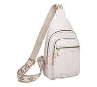 Shoulder Purses Fashionable Pattern Simple Solid Color Layer Large Capacity Zipper Casual Chest Bag 2026(White)