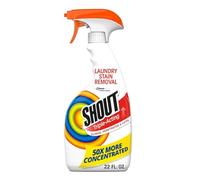 Shout Active Enzyme - Spray removedor de manchas para lavandería, fórmula de triple acción que se adhiere a ella, penetra y levanta más de 100 tipos de manchas cotidianas, spray de prelavado, 22 onzas