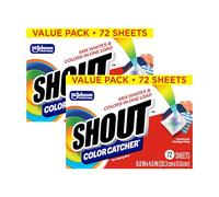Shout Captadores de color para lavandería, permiten lavados mixtos, evita que el color se corra y mantiene la ropa original, 72 unidades, paquete de 2 (144 hojas en total)