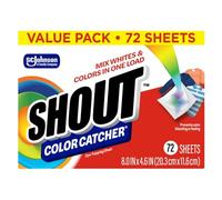Shout Color Catcher Sheets for Laundry, Maintains Clothes Original Colors, 72 Count