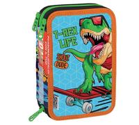 Shout Estuche para niño o niña de escuela primaria, T-rex, Estuche Zipper 44 piezas