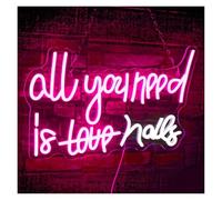 SHOUXI Decoración Lámparas All You Need Is Nails Letrero De Neón Luz Regulable USB Para Dormitorio, Hogar, Bar, Habitación Niñas, Salón Belleza 40x22.66cm