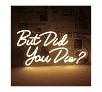 SHOUXI Decoración Lámparas But Did You Die Letreros de neón USB regulables para decoración habitación, dormitorio, oficina, yoga, gimnasio, cueva hombre 42x22.8cm(Shape D)