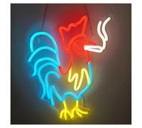 SHOUXI Decoración Lámparas Gallo Fumar Letrero De Neón Pollo Luz LED Regulable Para Dormitorio Princesa Sala Cine Restaurante Granja Bar Fiesta Decoración De Pared 28cmx35cm