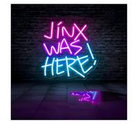 SHOUXI Decoración Lámparas Jinx Was Here Letreros De Neón, Luz Letra Brillo Ajustable Alimentada Por USB Adecuada Para Decoración Del Hogar Fiesta 40cmx40cm(UN)
